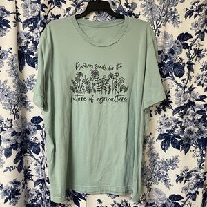 Mint Green Graphic Tee - Future of Agriculture